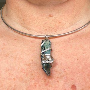 🎀 3 for $45 Blue Dyed Imperial Jasper (Gemstone) Pendant